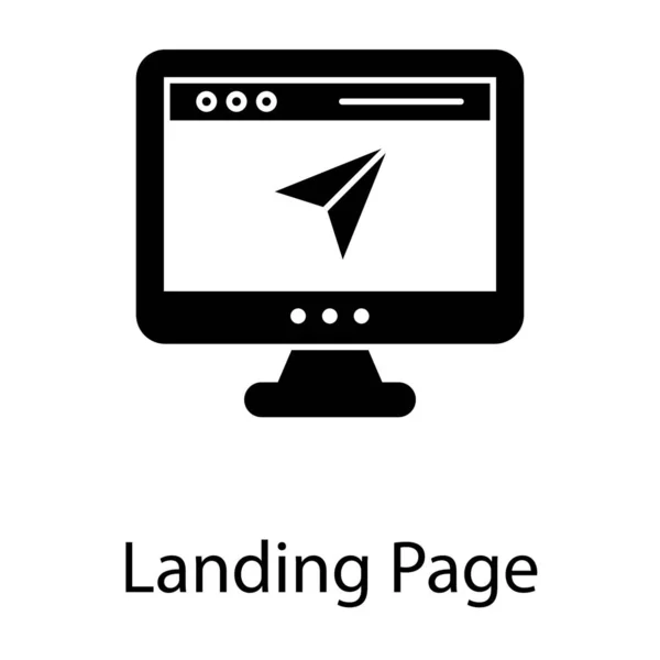 Landing Page Icon Glyph Vector Design — Stock Vector