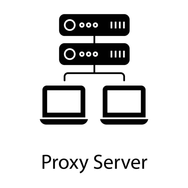 Иконка Прокси Сервера Заполненном Дизайне — стоковый вектор