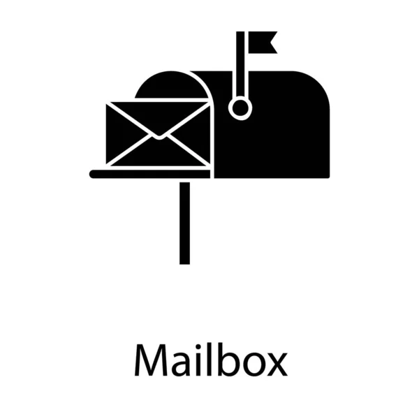 Briefkastensymbol Glyphen Design — Stockvektor