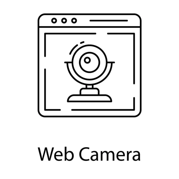 Line Icon Webcam Camera Design — Stock Vector