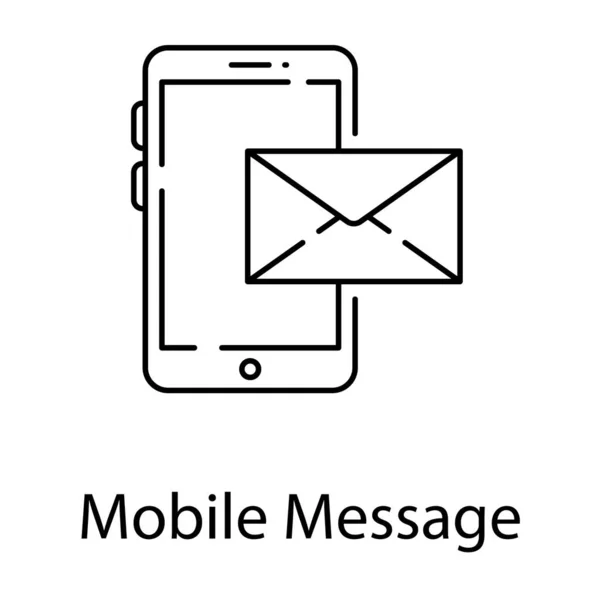 Ikona Wiadomości Mobilnej Projektowaniu Linii — Wektor stockowy