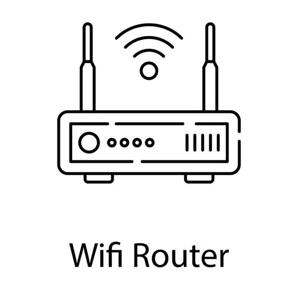 Wifi Router Vector Lijn Ontwerp — Stockvector