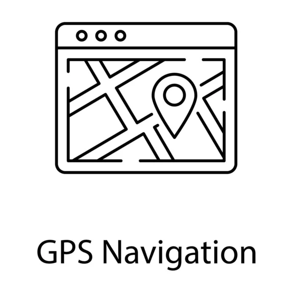 Gps Navigatie Pictogram Lijn Vector — Stockvector