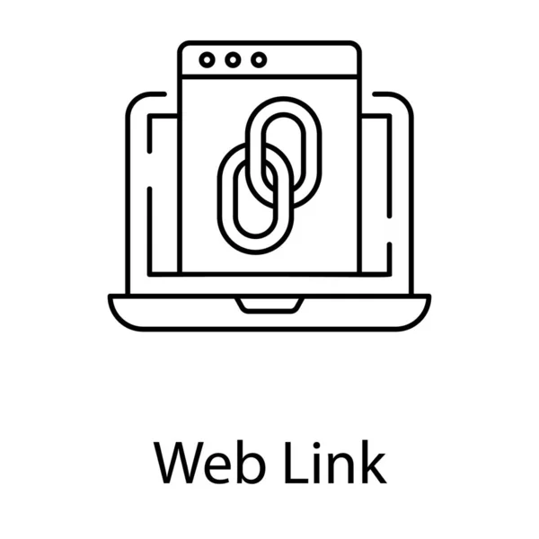 Diseño Vector Línea Del Icono Enlace Web — Vector de stock