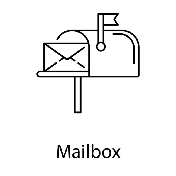 Mailbox Symbol Zeilendesign — Stockvektor