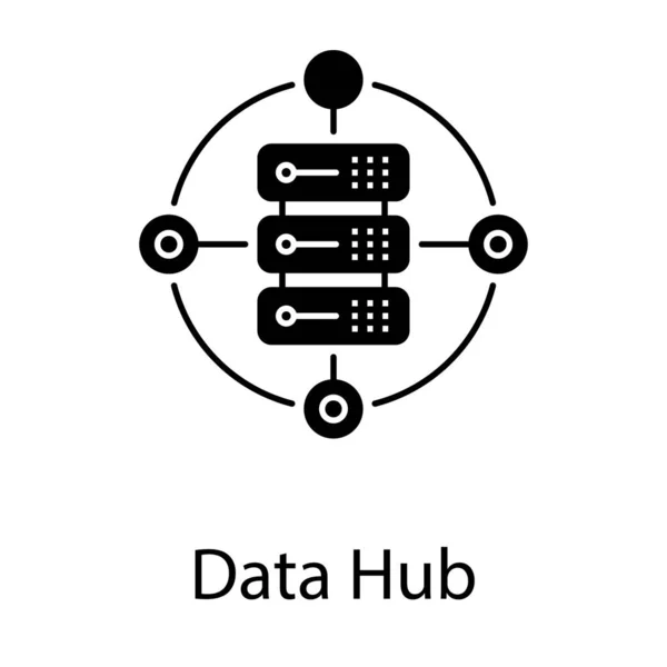 Data Hub Icon Solid Design Vector Image By C Vectorspoint Vector Stock