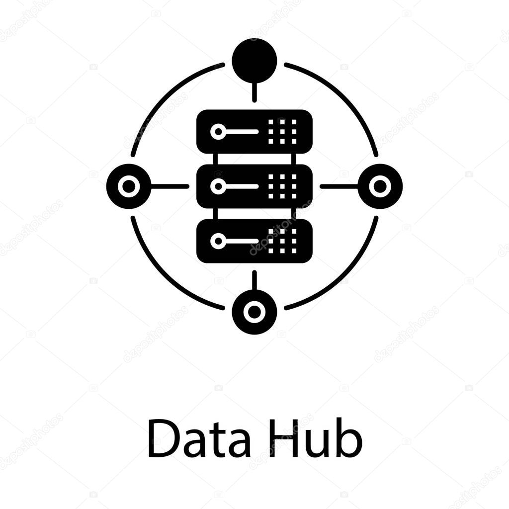 Data Hub Icon In Solid Design Premium Vector In Adobe Illustrator Ai Ai Format Encapsulated Postscript Eps Eps Format