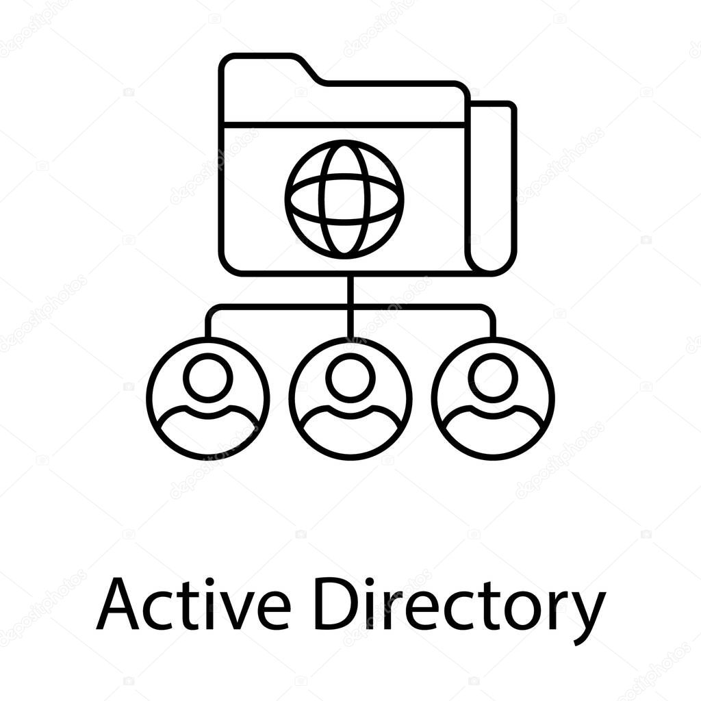 Icon of active directory in line design 