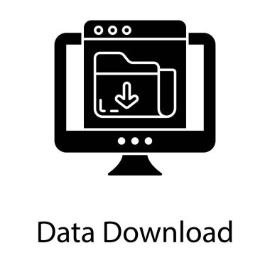 Web veri indirme vektör katı tasarım 