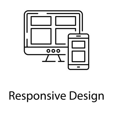 Çizgi duyarlı tasarım vektör simgesi 