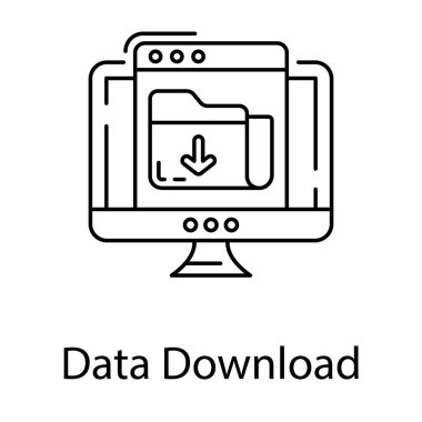 Web veri indirme vektör hattı tasarımı 