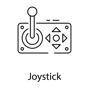Beyaz arka planda çizgi joystick vektörü 