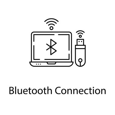 Beyaz arka planda Bluetooth bağlantı vektörü 