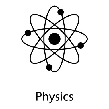 Katı vektör tasarımının fizik simgesi 