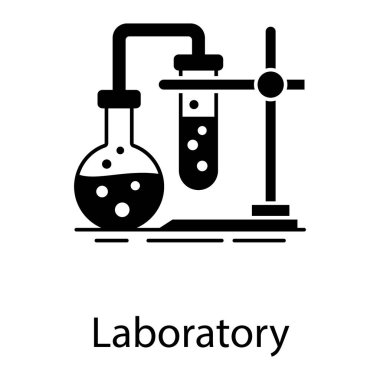Laboratuvar deneyi katı tasarım simgesi.