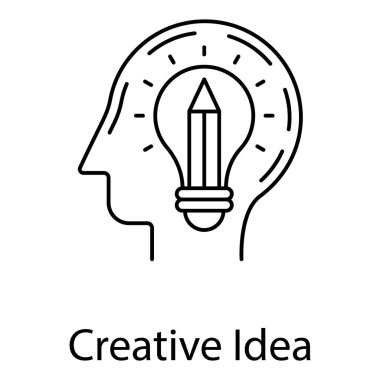 Çizgi vektörde yaratıcılık tasarım fikri 