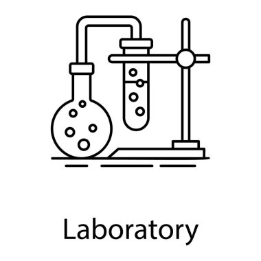 Laboratuvar deney hattı tasarımı simgesi.