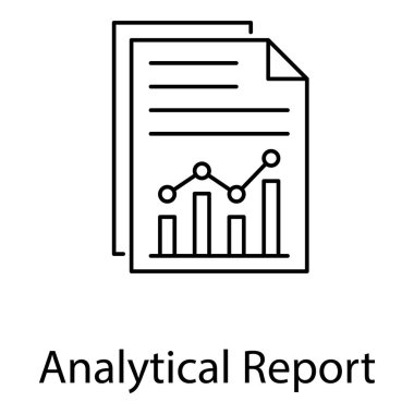 Analitik raporun çizgi vektör simgesi 