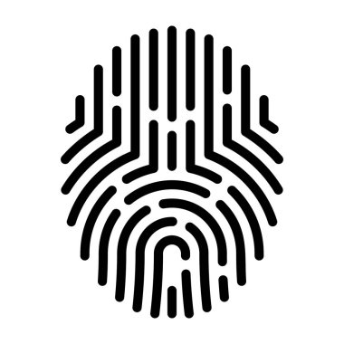 Satır tasarımında biyometrik kimlik doğrulama simgesi.