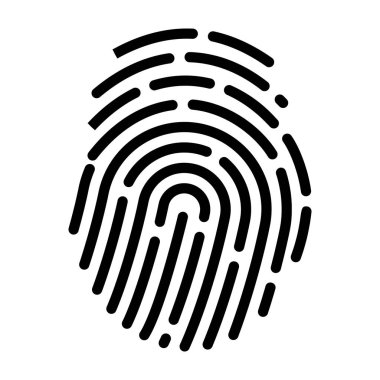 Satır tasarımında parmak izi simgesi.