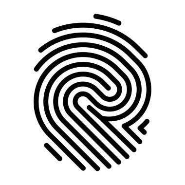 Satır tasarımında parmak izi simgesi.