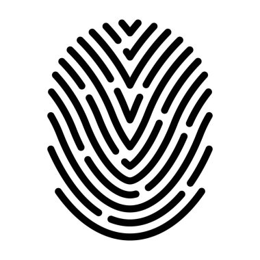 Satır tasarımında parmak izi simgesi.