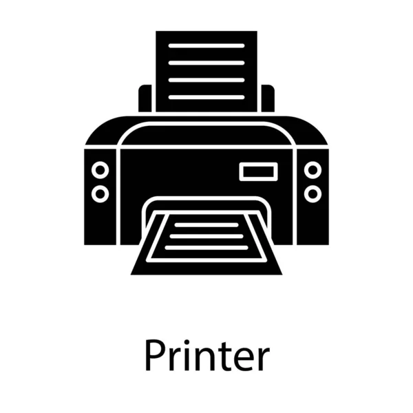 Ikone Der Druckmaschine Solidem Design — Stockvektor