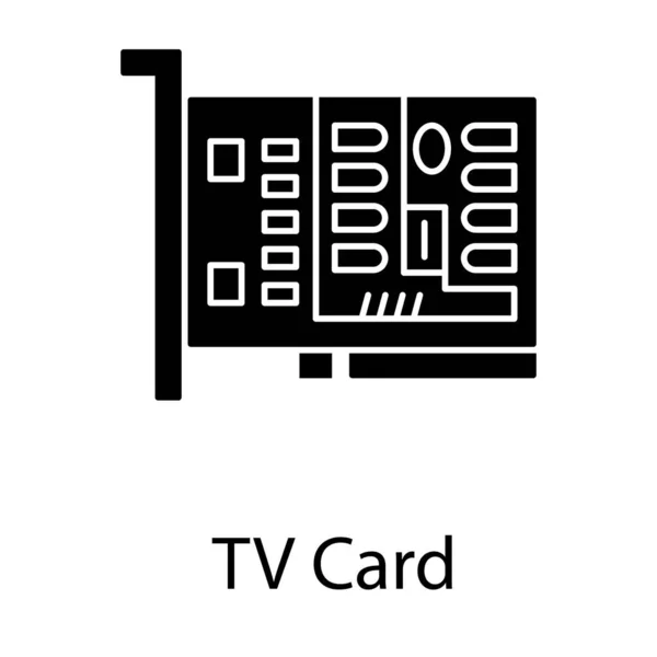 Carte Télévision Solide Vecteur Icône Design — Image vectorielle