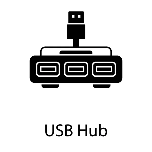 Usb Hub Vector Diseño Sólido — Archivo Imágenes Vectoriales