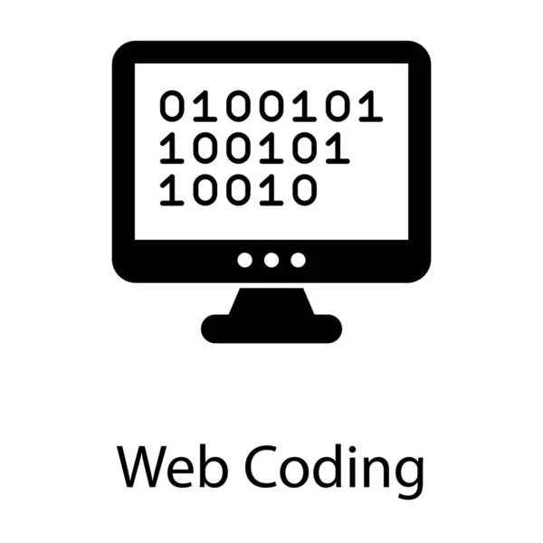 Web Coding Vektor Solidem Design — Stockvektor