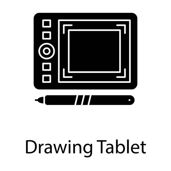Graficzna Ikona Tabletu Projektowaniu Glifów — Wektor stockowy