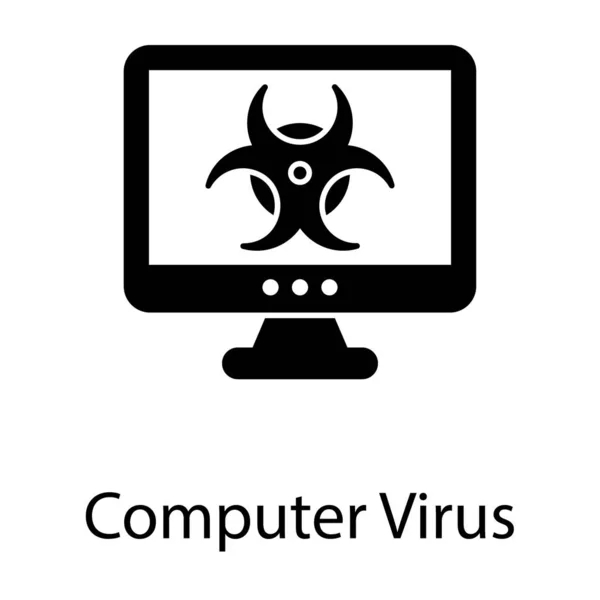 Conception Solide Vecteur Virus Informatique — Image vectorielle