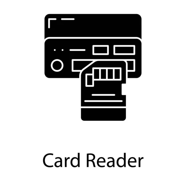 Card Reader Vector Solid Design — Stock Vector