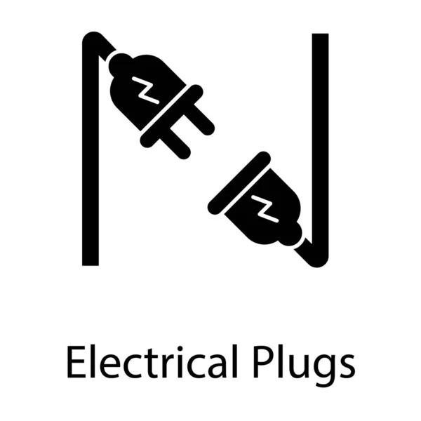 Projeto Vetor Plugues Elétricos Sólidos — Vetor de Stock