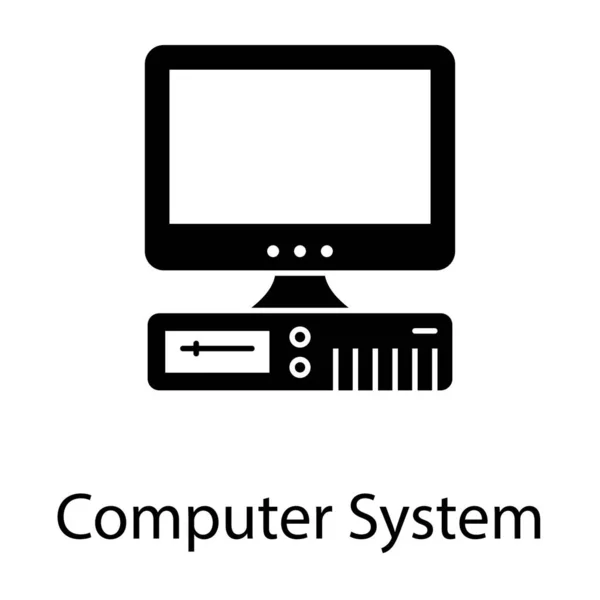 Progettazione Vettoriale Del Computer Desktop Solido — Vettoriale Stock