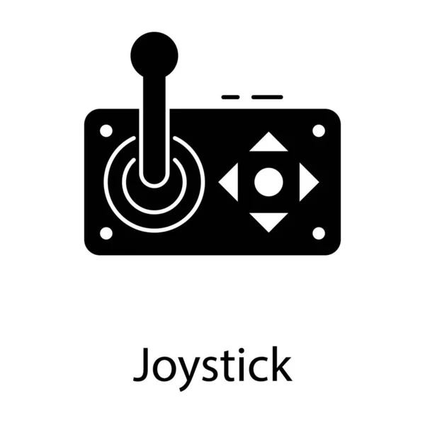 Solid Joystick Vektor Vit Bakgrund — Stock vektor