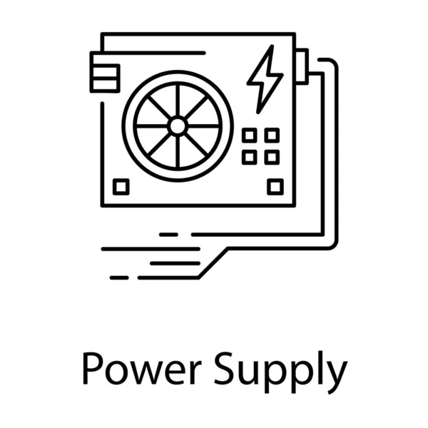 Power Supply Vector Lijn Ontwerp — Stockvector