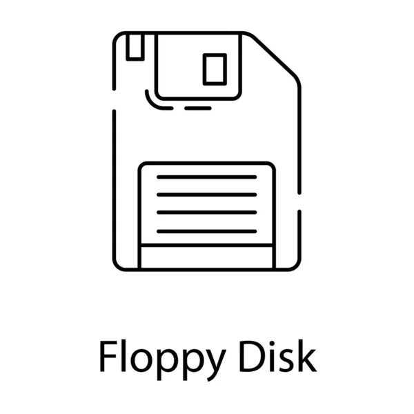 Floppy Disc Vector Nel Design Della Linea — Vettoriale Stock