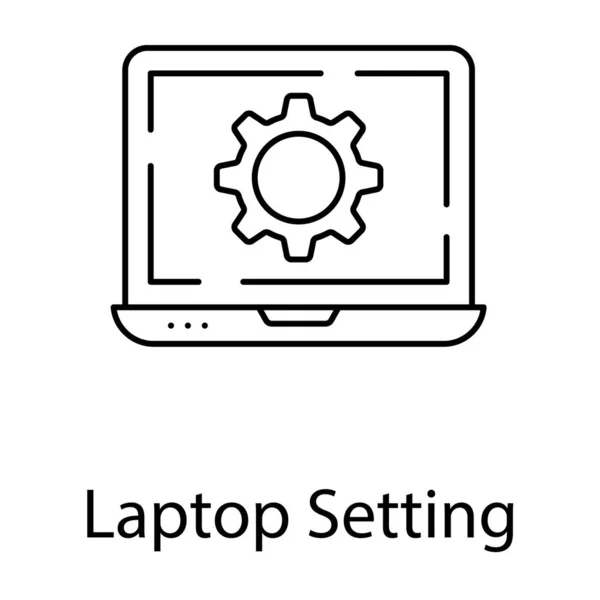Datorinställningar Vektor Linje Design — Stock vektor