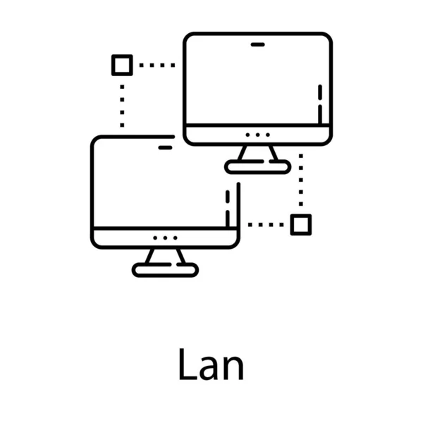 Lan Network Vector Line Design — Stock Vector