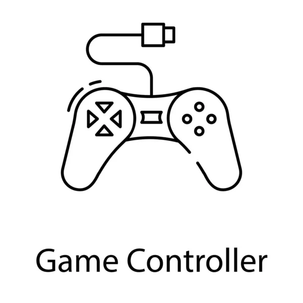 Beyaz Arka Planda Çizgi Gamepad Vektörü — Stok Vektör