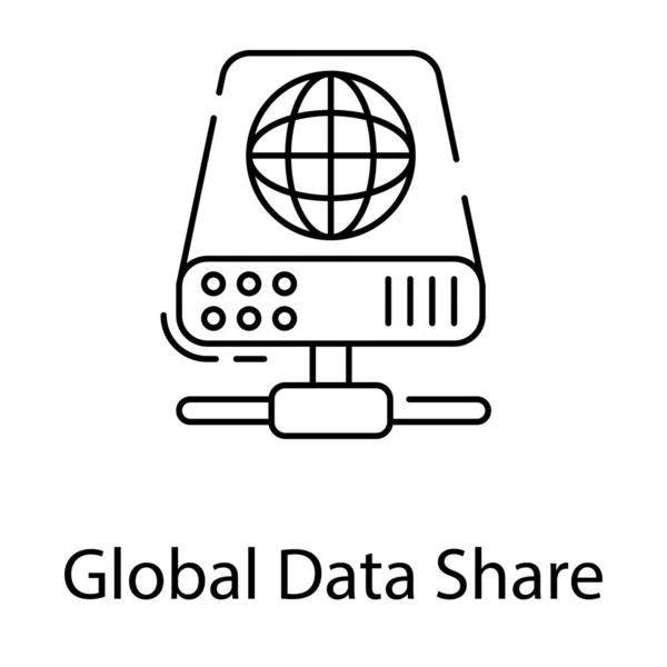 Vettore Condivisione Dati Globale Sfondo Bianco — Vettoriale Stock