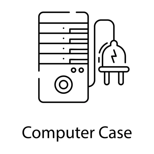 Computer Case Vector Line Design — Stock Vector