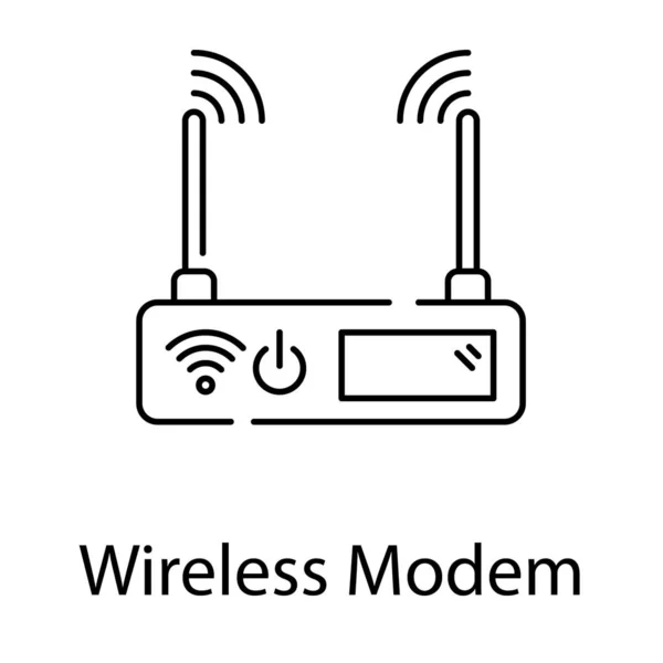 Linienvektordesign Des Wlan Router Symbols — Stockvektor