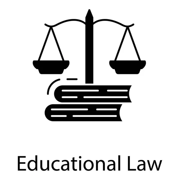 Solid Icon Educational Law Design — Stock Vector