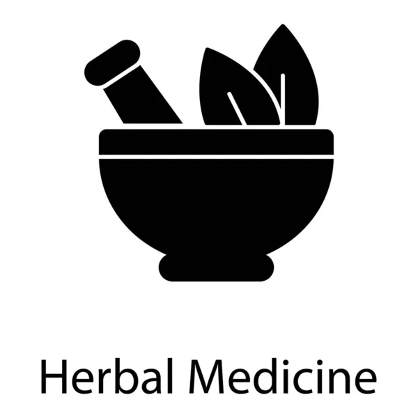 Medicina Herbal Diseño Del Glifo Vector — Vector de stock