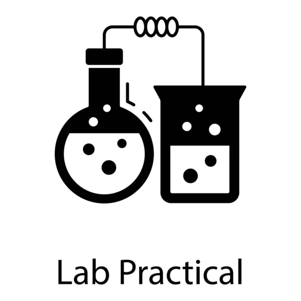 Icono Práctico Laboratorio Diseño Glifo — Archivo Imágenes Vectoriales