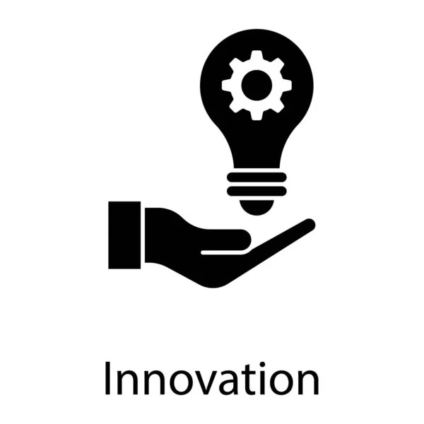 Icona Dell Innovazione Nella Progettazione Vettoriale Dei Glifi — Vettoriale Stock