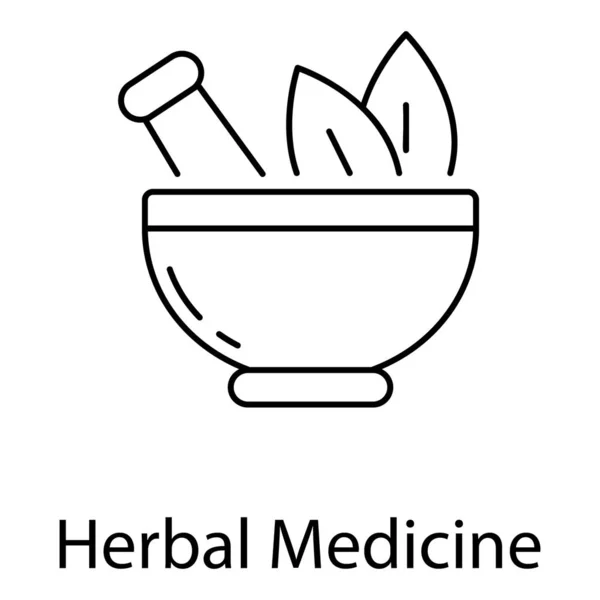 Medicina Herbal Línea Vector Diseño — Vector de stock