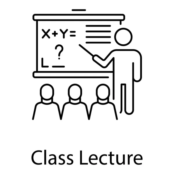 Klasseforelesningsikon Linjedesign – stockvektor